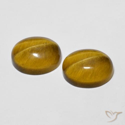 Tiger's Eye Gemstones in 10 x 8 mm (calibrated) Size for Sale, Tiger's Eye Stones in Warm Brown Color