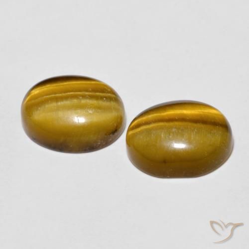 Tiger's Eye Gemstones in 10 x 8 mm (calibrated) Size for Sale, Tiger's Eye Stones in Light Brown Color