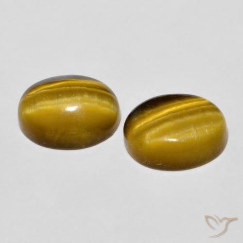Tiger's Eye Gemstones in 10 x 8 mm (calibrated) Size for Sale, Tiger's Eye Stones in Golden Brown Color