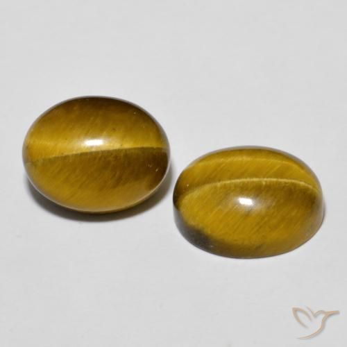 6.22 ctw Brown Tiger's Eye Stones, Natural Tiger's Eye in Oval Cabochon Shape for Sale