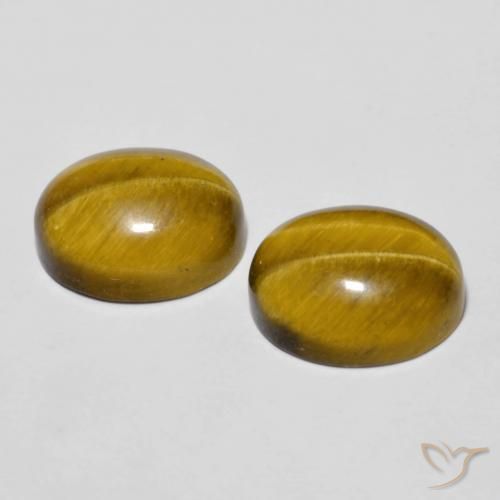 Tiger's Eye Gemstones in 10 x 8 mm (calibrated) Size for Sale, Tiger's Eye Stones in Golden Brown Color