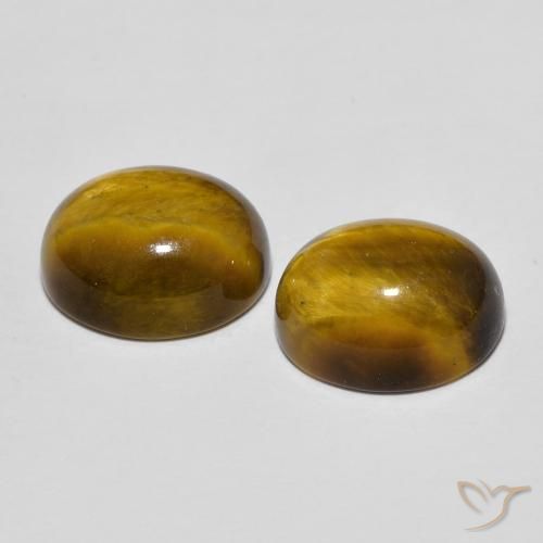 Tiger's Eye Gemstones in 10.3 x 8.3 mm Size for Sale, Tiger's Eye Stones in Warm Brown Color