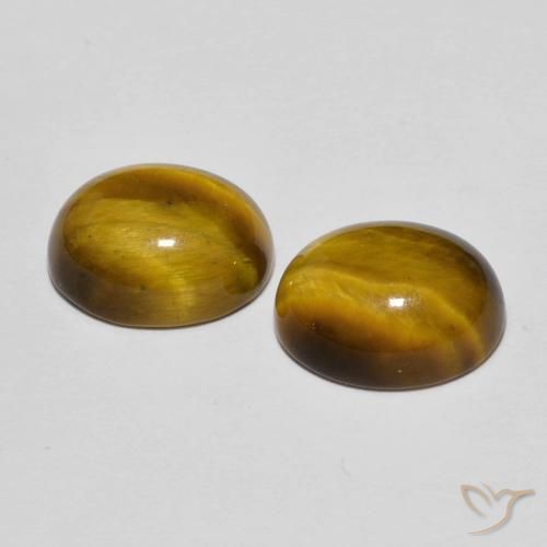 Tiger's Eye Gemstones in 10 x 8 mm (calibrated) Size for Sale, Tiger's Eye Stones in Golden Brown Color