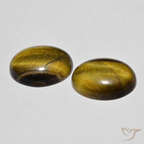 Tiger's Eye Gemstones in 16 x 12 mm (calibrated) Size for Sale, Tiger's Eye Stones in Golden Brown Color