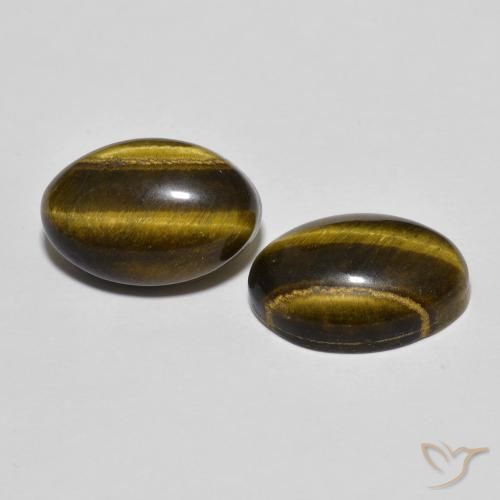 7.97 ctw Brown Tiger's Eye Stones, Natural Tiger's Eye in Oval Cabochon Shape for Sale