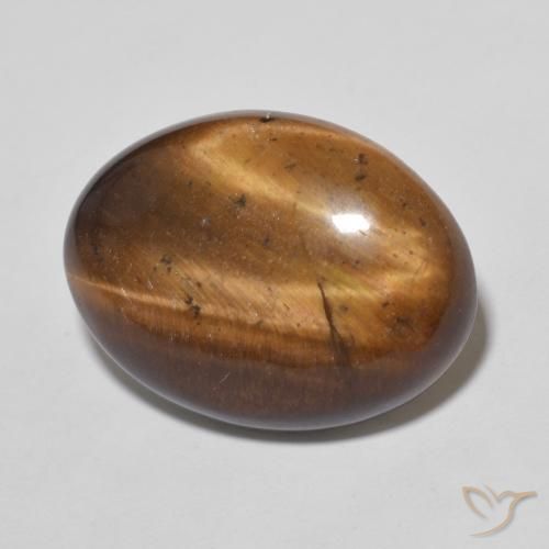 9.50 ct Brown Tiger's Eye Stone, Natural Tiger's Eye in Oval Cabochon Shape for Sale