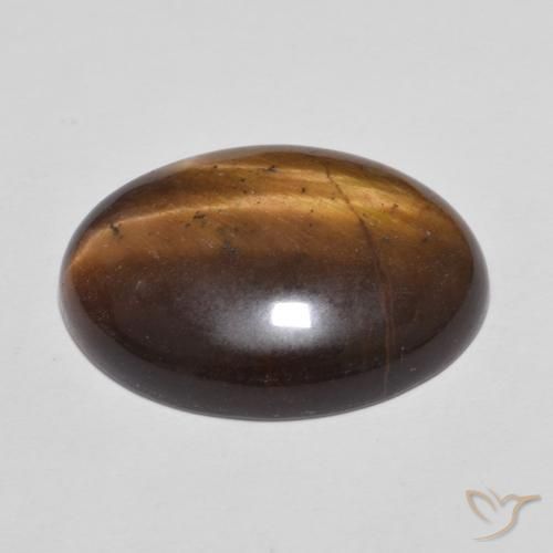 Tiger's Eye Gemstone in 18.4 x 13.5 mm Size for Sale, Tiger's Eye Stone in Caramel Brown Color
