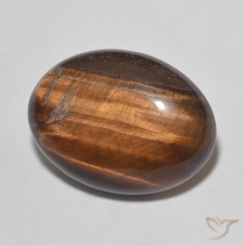 10.26 ct Brown Tiger's Eye Stone, Natural Tiger's Eye in Oval Cabochon Shape for Sale