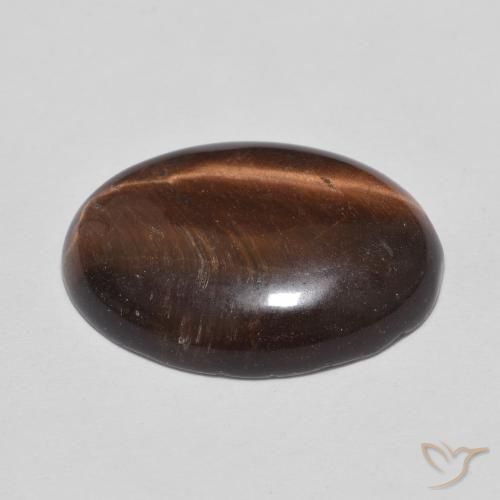 Tiger's Eye Gemstone in 18 x 13 mm (calibrated) Size for Sale, Tiger's Eye Stone in Reddish Brown Color