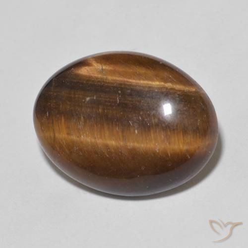 9.35 ct Brown Tiger's Eye Stone, Natural Tiger's Eye in Oval Cabochon Shape for Sale