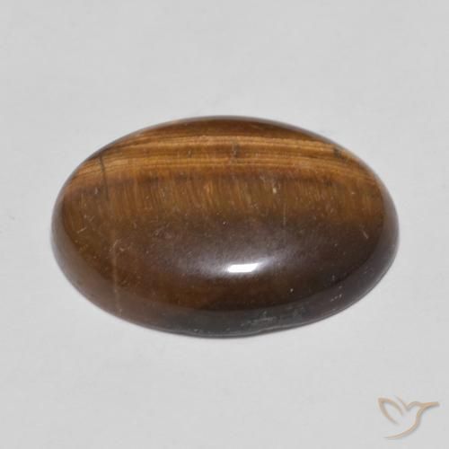 Tiger's Eye Gemstone in 18.4 x 13.5 mm Size for Sale, Tiger's Eye Stone in Warm Brown Color
