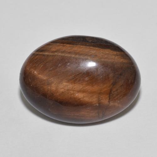 Oeil de Tigre Ovale en damier des États-Unis 9,72 ct, dimension 18,3 x 13,4mm, pureté Opaque , pierre gemme naturelle Non traité, 1 pièce Oeil de Tigre de couleur Brun cannelle profond, dureté Mohs de 6.5 à 7 convient aux bijoux de tous les jours, pierre de sagesse, Photo A