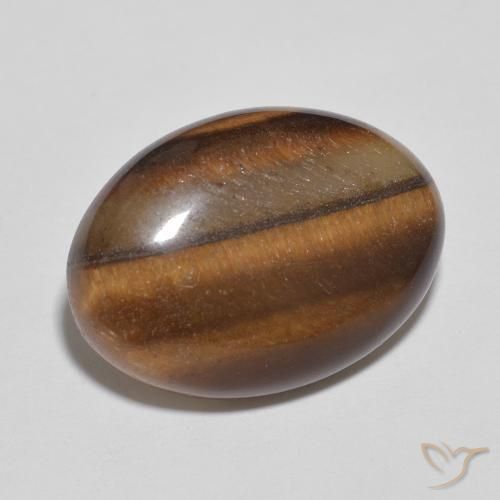 9.56ct Natural Deep Cinnamon Brown Tiger's Eye, Oval, Opaque