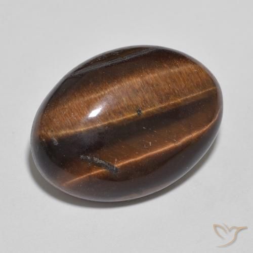 10.54 ct Brown Tiger's Eye Stone, Natural Tiger's Eye in Oval Cabochon Shape for Sale