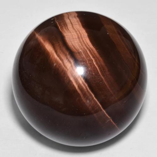 Oeil de Tigre Sphère / Boule en damier des États-Unis 274,39 ct, dimension 33,4mm, pureté Opaque , pierre gemme naturelle Non traité, 1 pièce Oeil de Tigre de couleur Brun rougeâtre, dureté Mohs de 6.5 à 7 convient aux bijoux de tous les jours, pierre de sagesse, Photo A