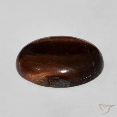 Tiger's Eye Gemstone in 18 x 13 mm (calibrated) Size for Sale, Tiger's Eye Stone in Pecan Brown Color