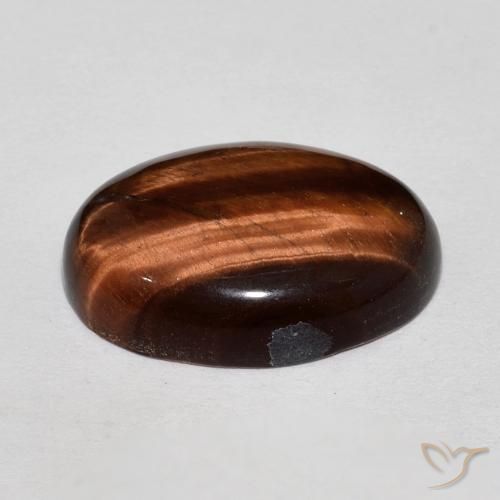 Tiger's Eye Gemstone in 18 x 13 mm (calibrated) Size for Sale, Tiger's Eye Stone in Medium Brown Color