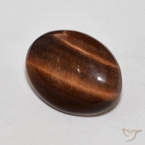 9.59 ct Brown Tiger's Eye Stone, Natural Tiger's Eye in Oval Cabochon Shape for Sale