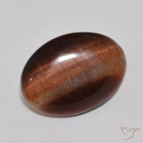 9.89 ct Brown Tiger's Eye Stone, Natural Tiger's Eye in Oval Cabochon Shape for Sale