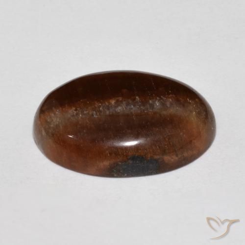 Tiger's Eye Gemstone in 18 x 13 mm (calibrated) Size for Sale, Tiger's Eye Stone in Reddish Brown Color