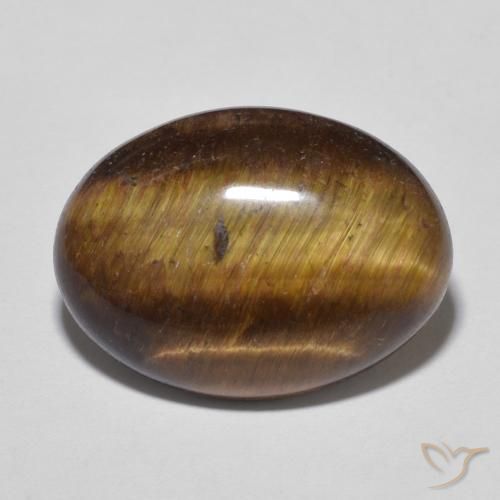 Ojo de Tigre Cabujón Óvalo de 9,52 ct de India, Dimensión 18,4 x 13,6mm, Claridad Opaco, Piedra preciosa natural No tratado, 1 pieza de Ojo de Tigre en color Marrón cálido, Dureza Mohs de 6.5 - 7 Adecuado para joyas de uso diario, Photo A