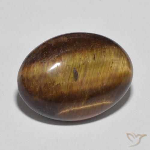 9.52 ct Brown Tiger's Eye Stone, Natural Tiger's Eye in Oval Cabochon Shape for Sale