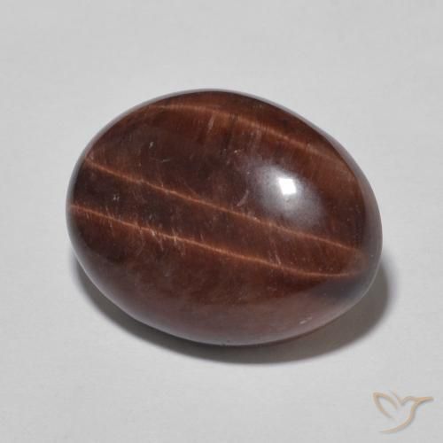 7.73 ct Brown Tiger's Eye Stone, Natural Tiger's Eye in Oval Cabochon Shape for Sale