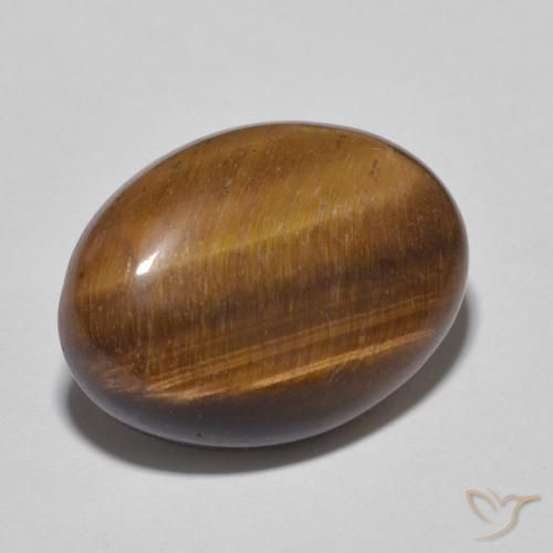 10.52 ct Brown Tiger's Eye Stone, Natural Tiger's Eye in Oval Cabochon Shape for Sale