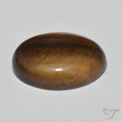 Tiger's Eye Gemstone in 18 x 13 mm (calibrated) Size for Sale, Tiger's Eye Stone in Gingerbread Brown Color