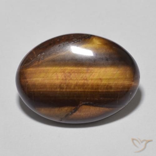 9.00 ct Brown Tiger's Eye Stone, Natural Tiger's Eye in Oval Cabochon Shape for Sale
