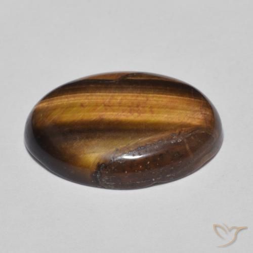 Tiger's Eye Gemstone in 18 x 13 mm (calibrated) Size for Sale, Tiger's Eye Stone in Brown Color