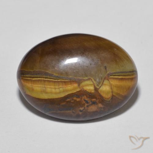 9.28 ct Brown Tiger's Eye Stone, Natural Tiger's Eye in Oval Cabochon Shape for Sale