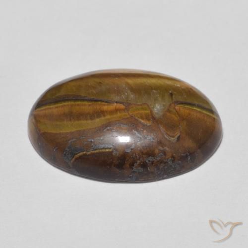 Tiger's Eye Gemstone in 18 x 13 mm (calibrated) Size for Sale, Tiger's Eye Stone in Gold Brown Color