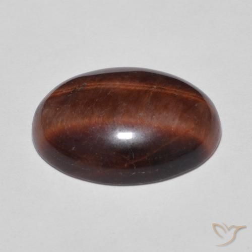 Tiger's Eye Gemstone in 16.2 x 12.5 mm Size for Sale, Tiger's Eye Stone in Pecan Brown Color
