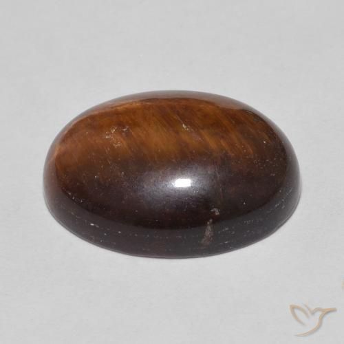 Tiger's Eye Gemstone in 16 x 12 mm (calibrated) Size for Sale, Tiger's Eye Stone in Reddish Brown Color