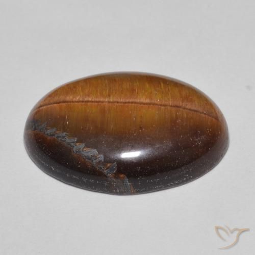 Tiger's Eye Gemstone in 18 x 13 mm (calibrated) Size for Sale, Tiger's Eye Stone in Golden Brown Color