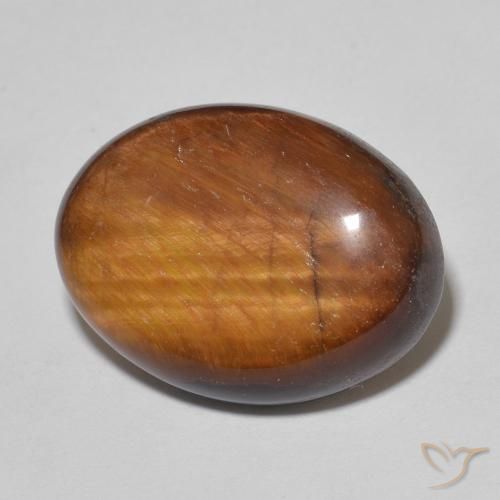 10.25 ct Brown Tiger's Eye Stone, Natural Tiger's Eye in Oval Cabochon Shape for Sale