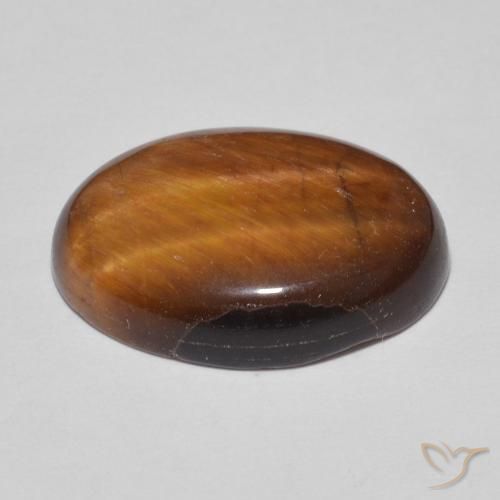 Tiger's Eye Gemstone in 18 x 13 mm (calibrated) Size for Sale, Tiger's Eye Stone in Warm Brown Color