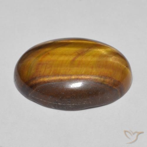 Tiger's Eye Gemstone in 18 x 13 mm (calibrated) Size for Sale, Tiger's Eye Stone in Warm Brown Color
