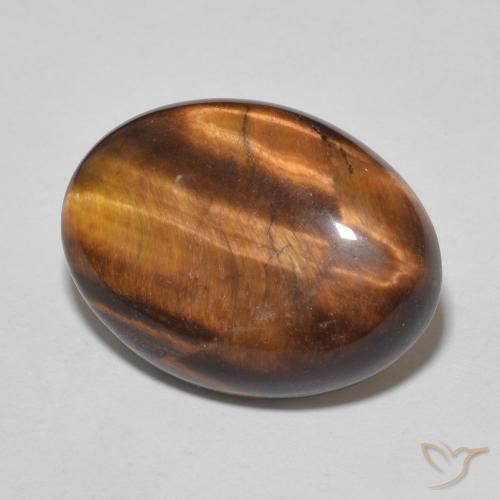 9.77ct Natural Medium Dark-Brown Tiger's Eye, Oval, Opaque