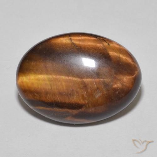 9.77 ct Brown Tiger's Eye Stone, Natural Tiger's Eye in Oval Cabochon Shape for Sale