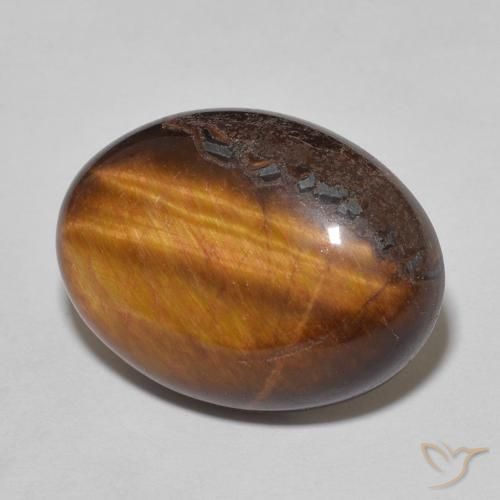 11.24 ct Brown Tiger's Eye Stone, Natural Tiger's Eye in Oval Cabochon Shape for Sale