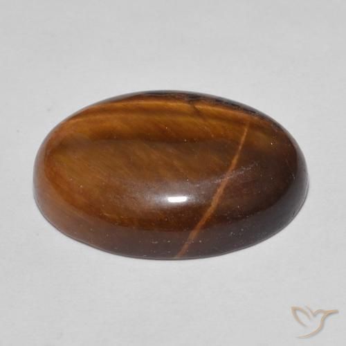 Tiger's Eye Gemstone in 18 x 13 mm (calibrated) Size for Sale, Tiger's Eye Stone in Gingerbread Brown Color