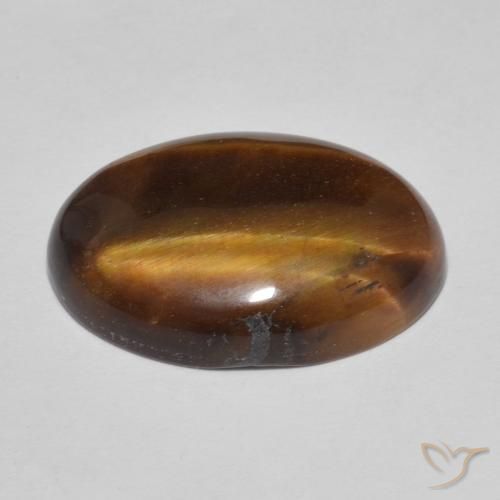Tiger's Eye Gemstone in 18 x 13 mm (calibrated) Size for Sale, Tiger's Eye Stone in Golden Brown Color