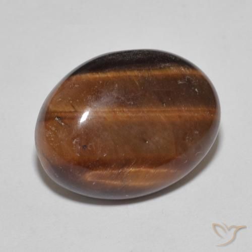 8.54 ct Brown Tiger's Eye Stone, Natural Tiger's Eye in Oval Cabochon Shape for Sale