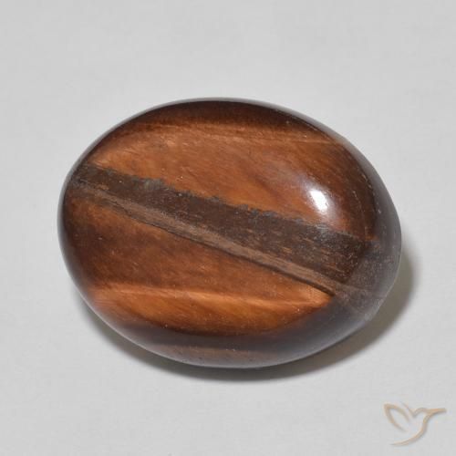 8.72 ct Brown Tiger's Eye Stone, Natural Tiger's Eye in Oval Cabochon Shape for Sale