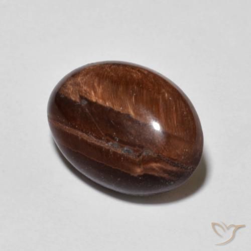 6.22 ct Brown Tiger's Eye Stone, Natural Tiger's Eye in Oval Cabochon Shape for Sale