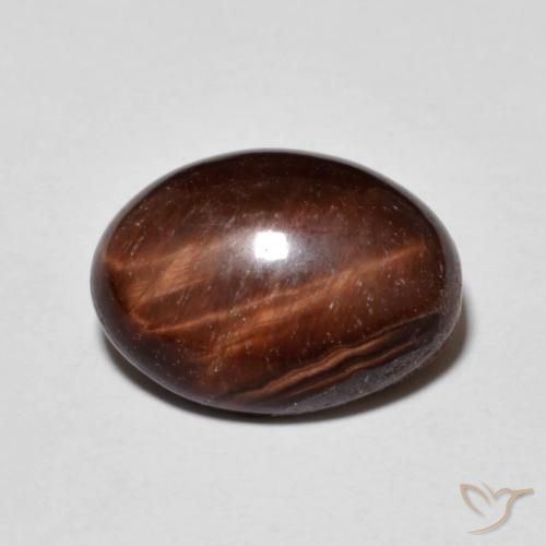 5.53 ct Brown Tiger's Eye Stone, Natural Tiger's Eye in Oval Cabochon Shape for Sale