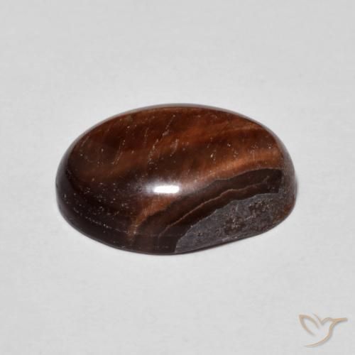 Tiger's Eye Gemstone in 14 x 10 mm (calibrated) Size for Sale, Tiger's Eye Stone in Reddish Brown Color