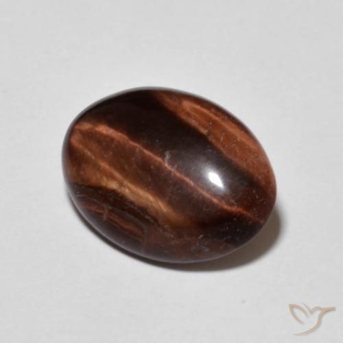 4.17 ct Brown Tiger's Eye Stone, Natural Tiger's Eye in Oval Cabochon Shape for Sale